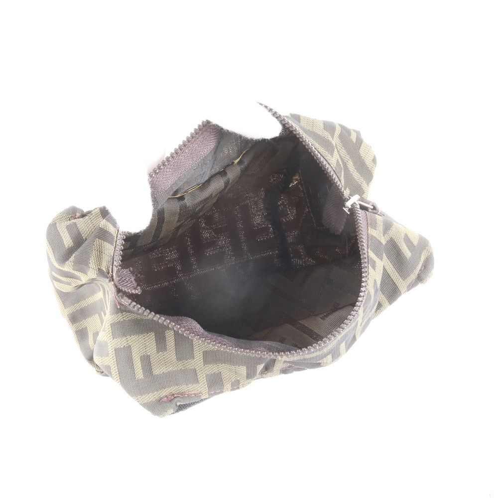 Fendi FF Zucca Leather Handbag Tote Brown — view 7