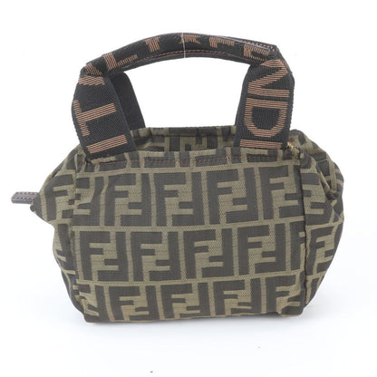 Fendi FF Zucca Leather Handbag Tote Brown