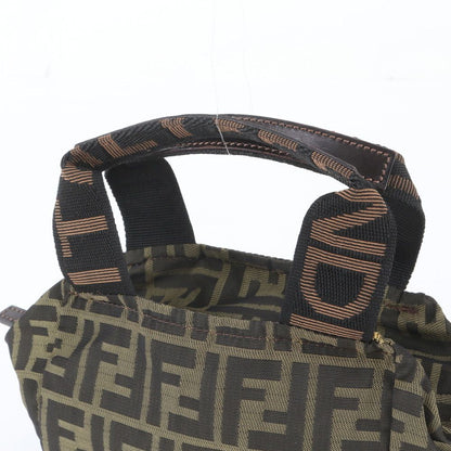Fendi FF Zucca Leather Handbag Tote Brown — view 2