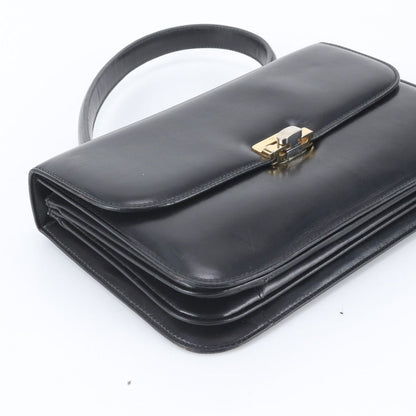 Celine Vintage Leather Handbag Tote One Handle Black — view 5