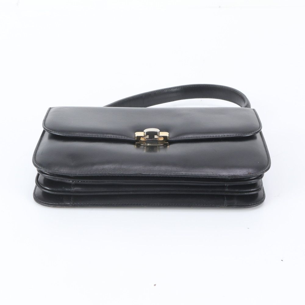 Celine Vintage Leather Handbag Tote One Handle Black — view 6