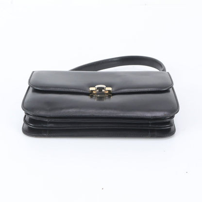 Celine Vintage Leather Handbag Tote One Handle Black — view 6