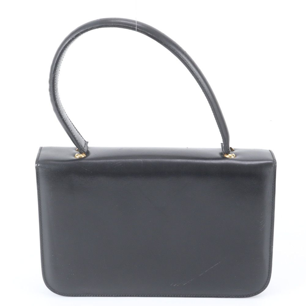 Celine Vintage Leather Handbag Tote One Handle Black — view 3