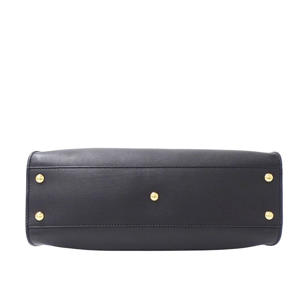 Fendi 2-Way Shoulder Bag Leather Peekaboo Regular Black Handle Simple — view 3