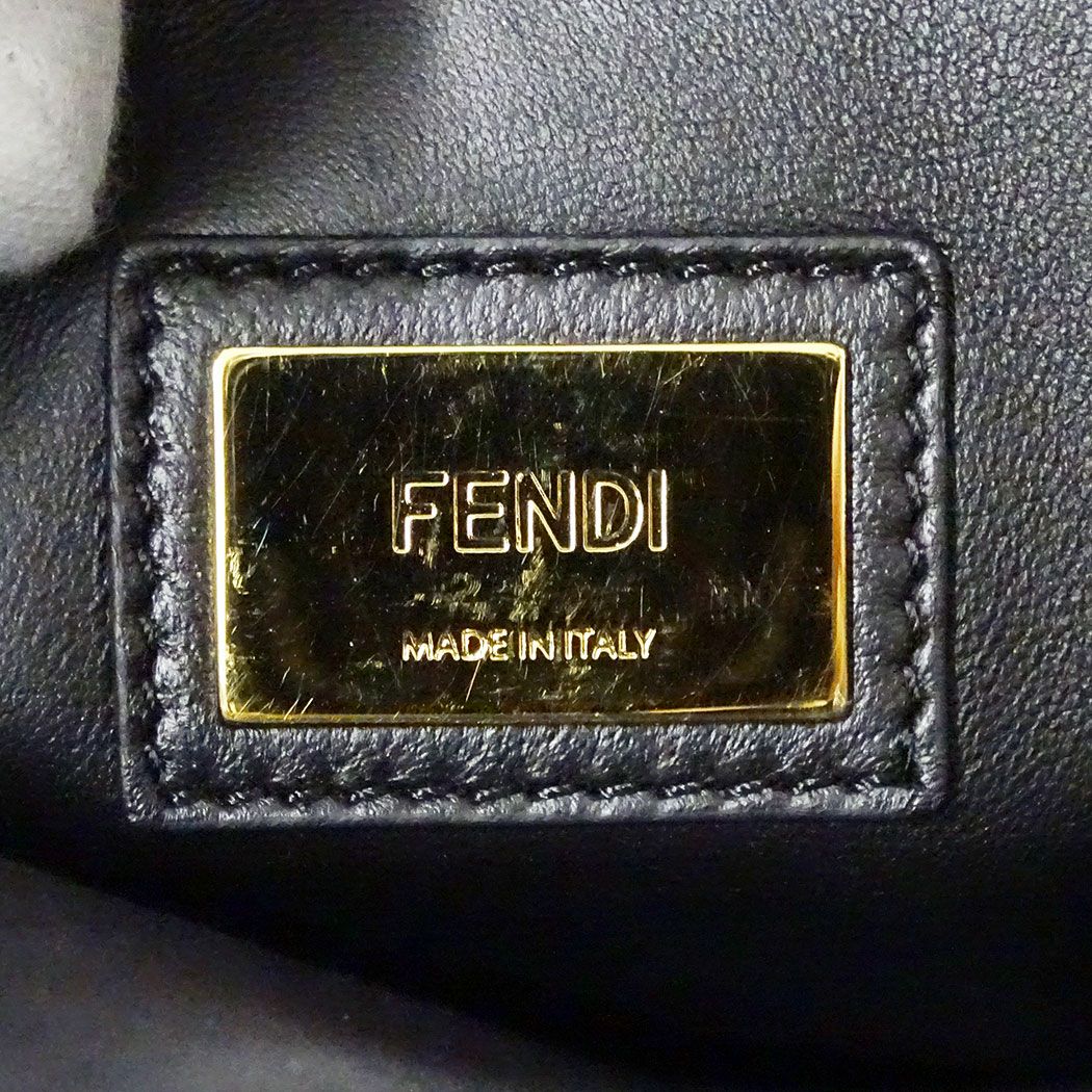 Fendi 2-Way Shoulder Bag Leather Peekaboo Regular Black Handle Simple — view 8
