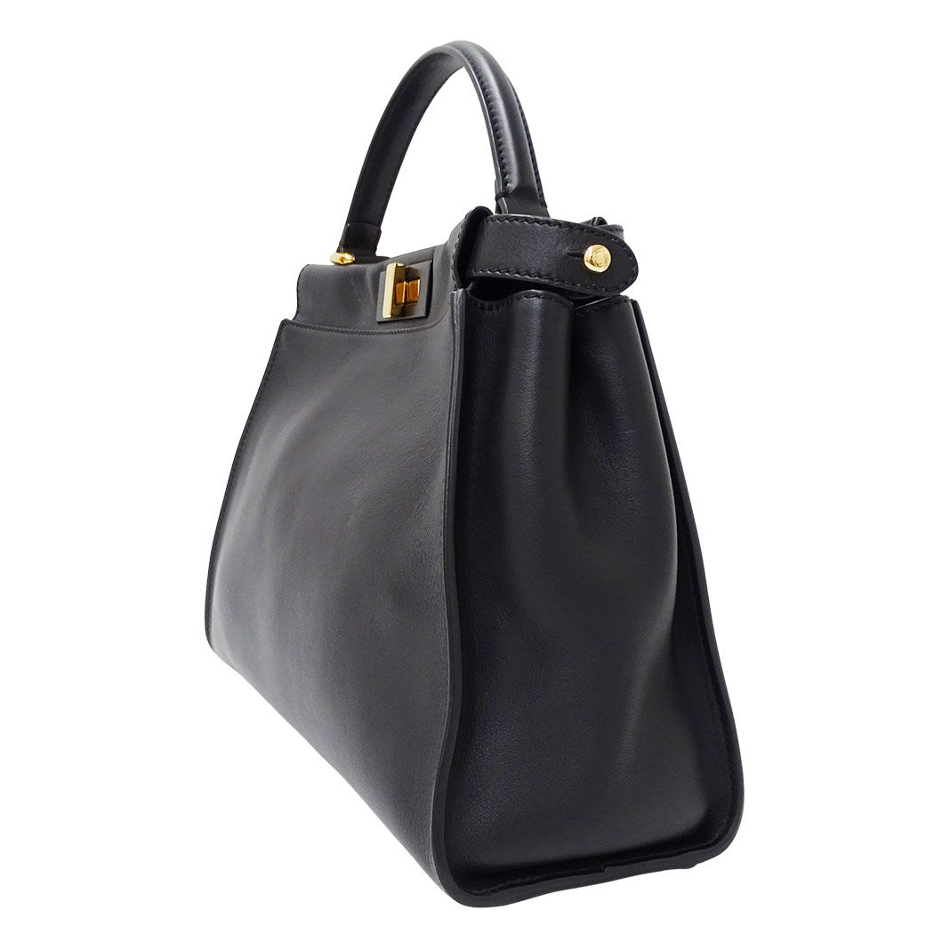Fendi 2-Way Shoulder Bag Leather Peekaboo Regular Black Handle Simple — view 4