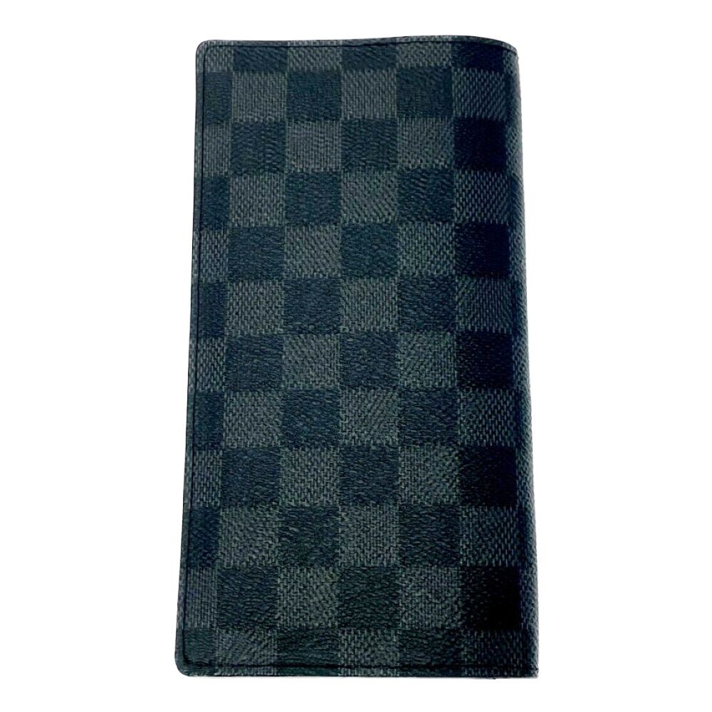 Louis Vuitton Damier Graphite Canvas Portefeuille Brazza Wallet Black — view 5
