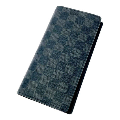 Louis Vuitton Damier Graphite Canvas Portefeuille Brazza Wallet Black — view 4