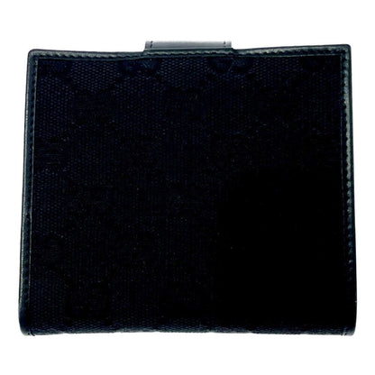 Gucci GG Canvas Leather Bifold Wallet Black — view 5