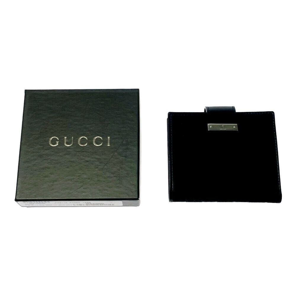 Gucci GG Canvas Leather Bifold Wallet Black