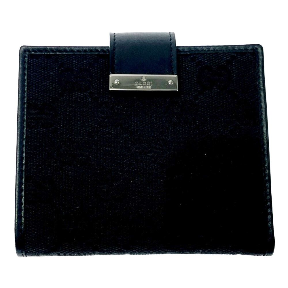 Gucci GG Canvas Leather Bifold Wallet Black — view 2