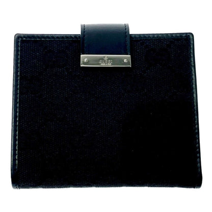 Gucci GG Canvas Leather Bifold Wallet Black — view 2
