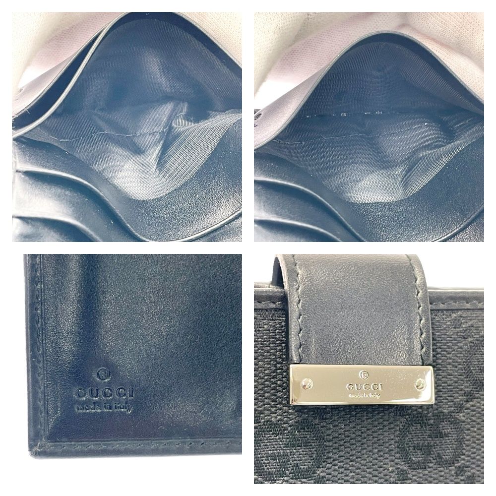 Gucci GG Canvas Leather Bifold Wallet Black — view 8