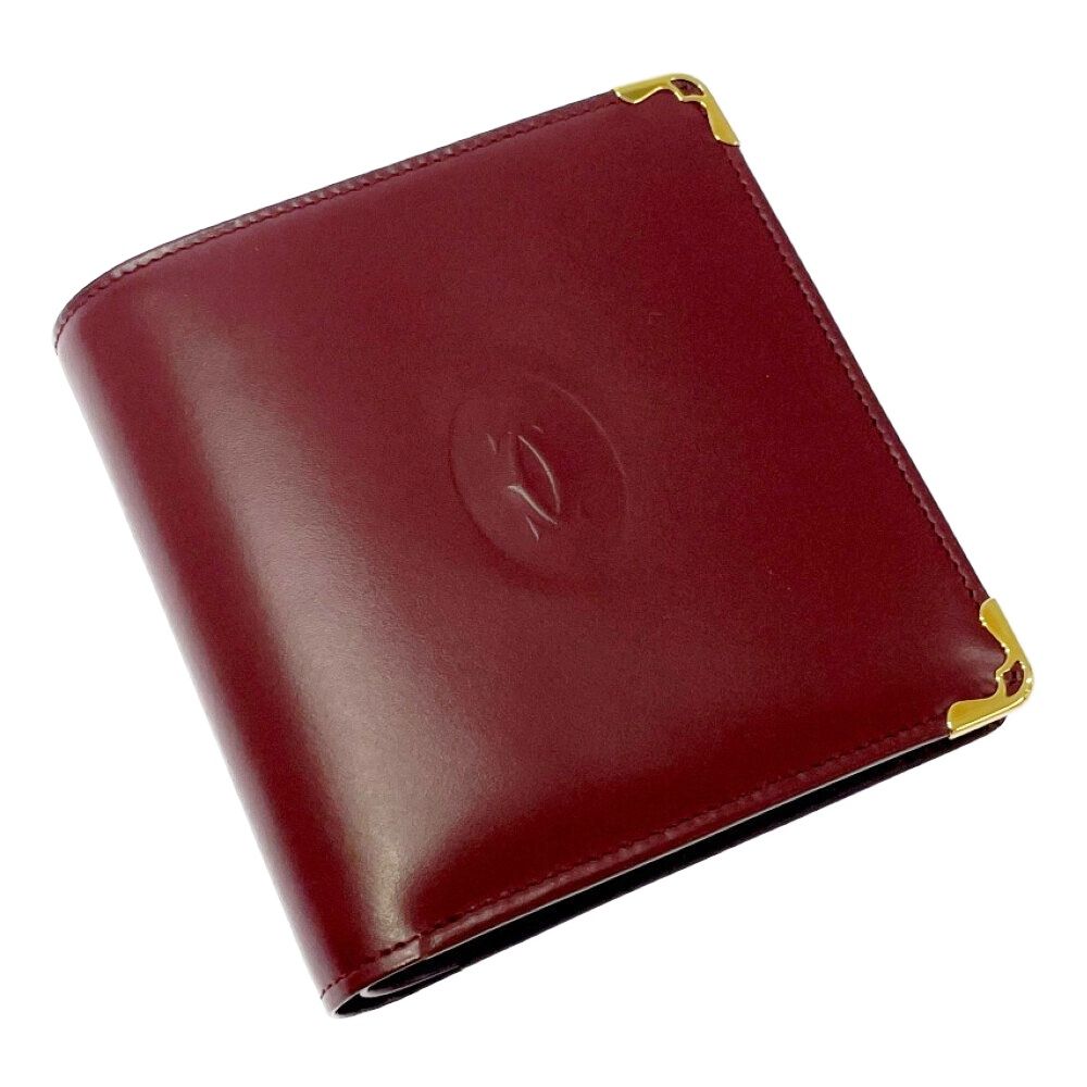 Cartier Calfskin Must Line Bifold Wallet Bordeaux — view 3
