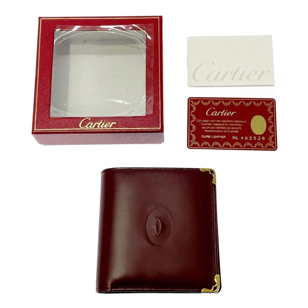 Cartier Calfskin Must Line Bifold Wallet Bordeaux