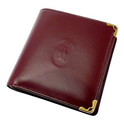 Cartier Calfskin Must Line Bifold Wallet Bordeaux — view 4