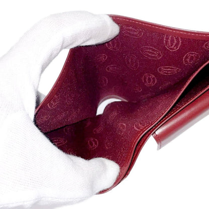 Cartier Calfskin Must Line Bifold Wallet Bordeaux — view 7
