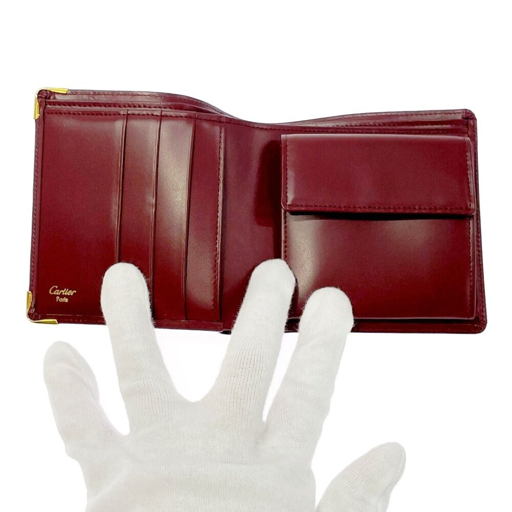 Cartier Calfskin Must Line Bifold Wallet Bordeaux — view 6