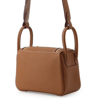 Hermes Handbag Lindy Mini Gold Taurillon Clemence 2-Way — view 2