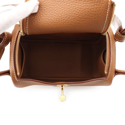 Hermes Handbag Lindy Mini Gold Taurillon Clemence 2-Way — view 5