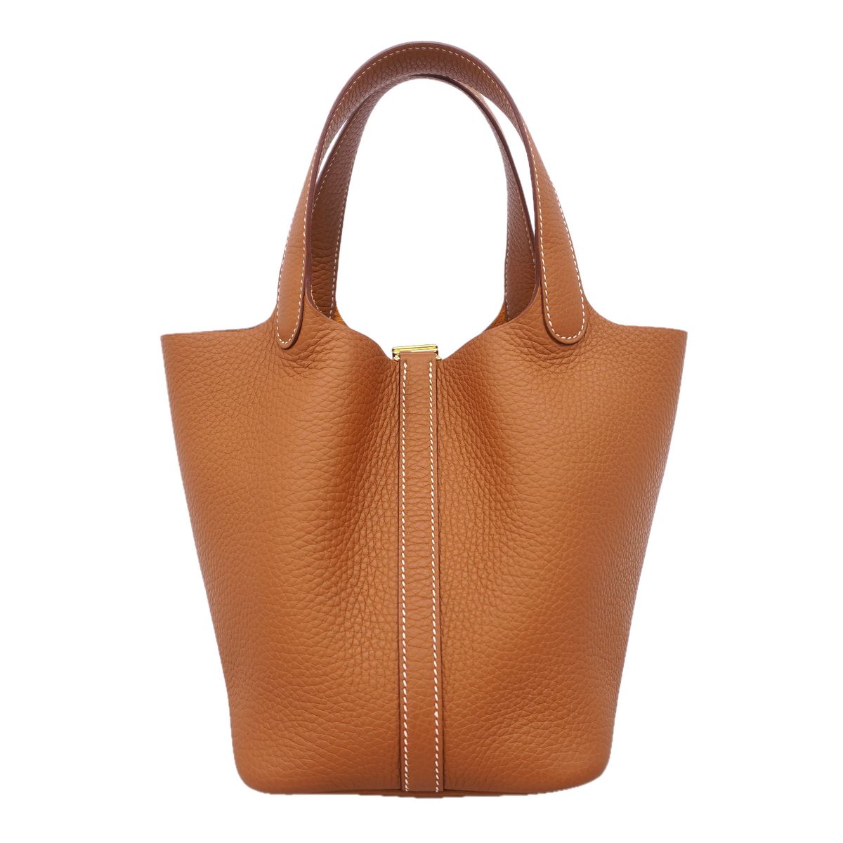 Hermes Handbag Picotin Lock PM Taurillon Clemence Gold — view 8