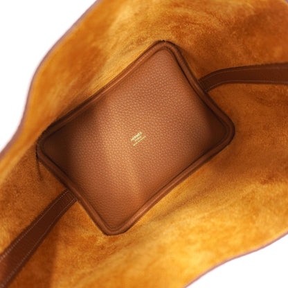 Hermes Handbag Picotin Lock PM Taurillon Clemence Gold — view 4