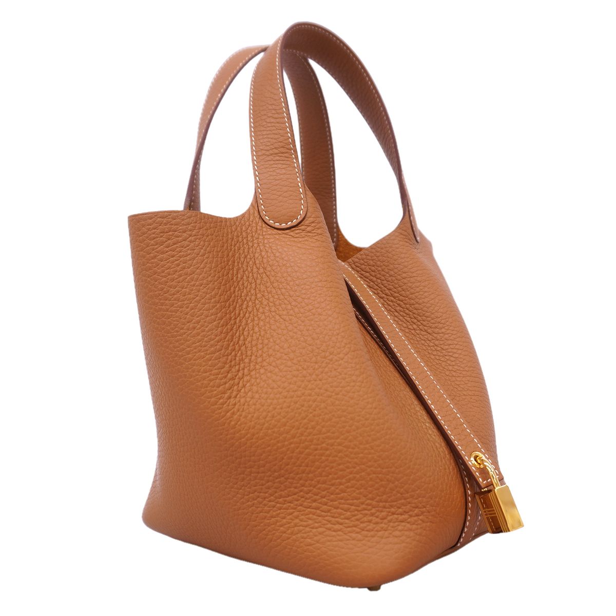Hermes Handbag Picotin Lock PM Taurillon Clemence Gold — view 2