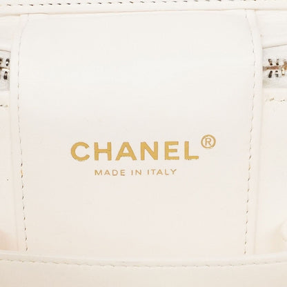 Chanel Vanity Bag Quilted Caviar Leather White Champagne Gold 2-Way Bag — view 5