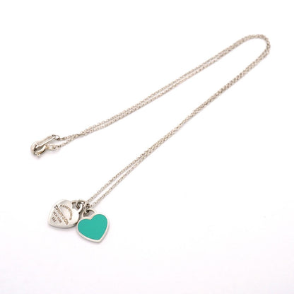 Tiffany & Co Necklace Double Return to Tiffany Heart 925 Sterling Silver Blue — view 3