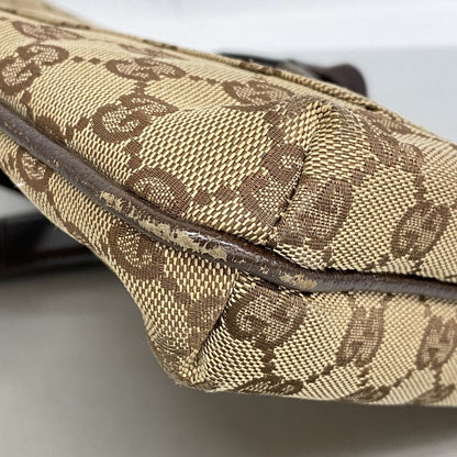 Gucci Shoulder Bag GG Canvas Brown Silver — view 7
