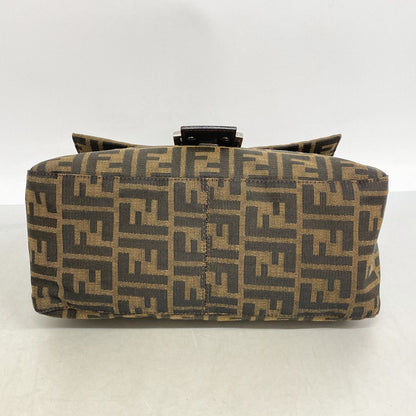 Fendi Handbag Zucca Mamma Bucket Nylon Canvas Brown Silver — view 3