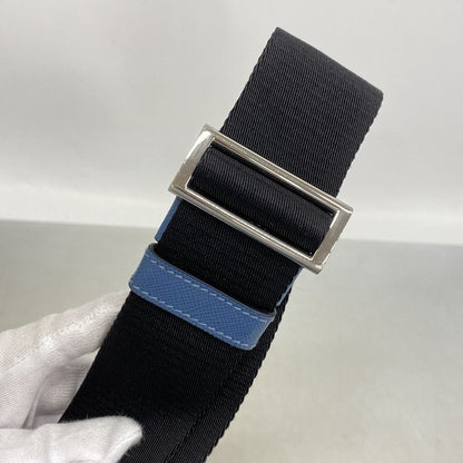 Prada Shoulder Bag Leather Blue Silver — view 7