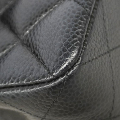 Chanel Shoulder Bag Quilted Caviar Leather Black Silver — view 7
