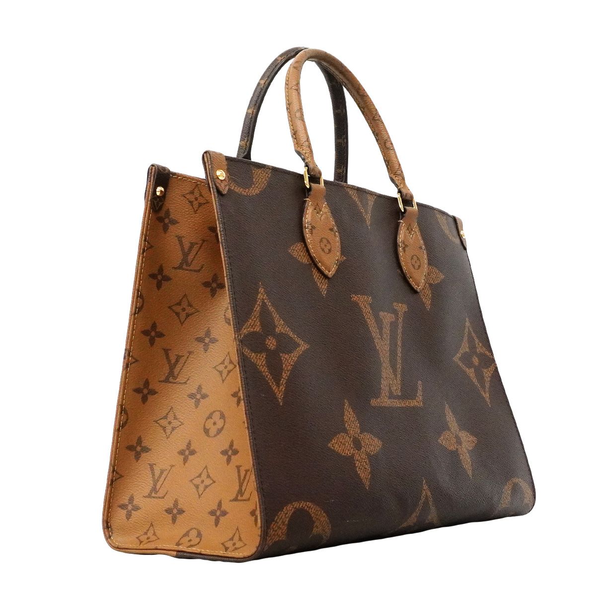 Louis Vuitton Tote Bag Monogram Giant Reverse On The Go MM Brown 2-Way — view 2