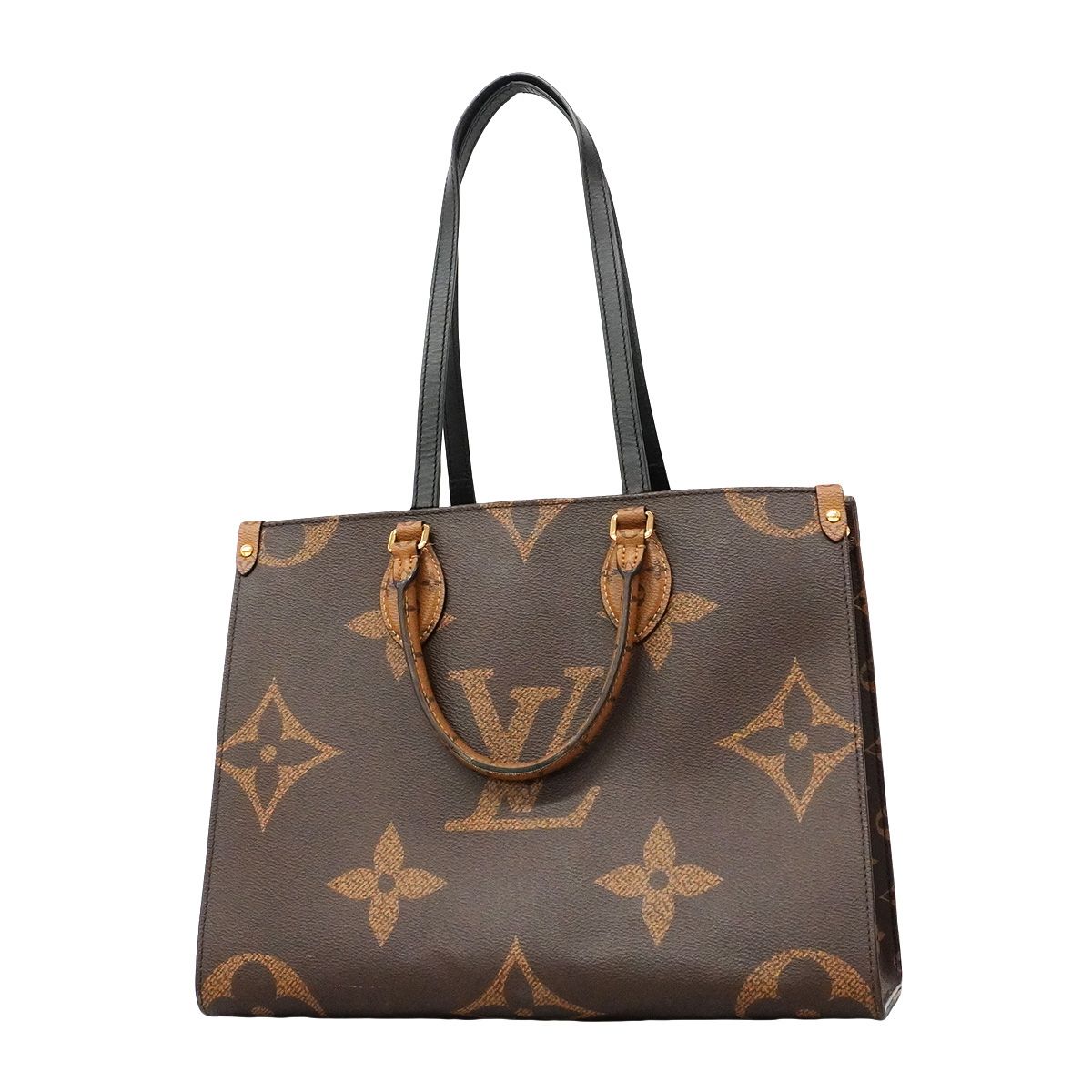 Louis Vuitton Tote Bag Monogram Giant Reverse On The Go MM Brown 2-Way
