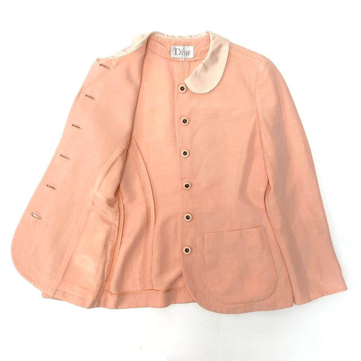 Dior Mademoiselle Skirt Set Jacket Pencil Round Collar Pink S — view 5