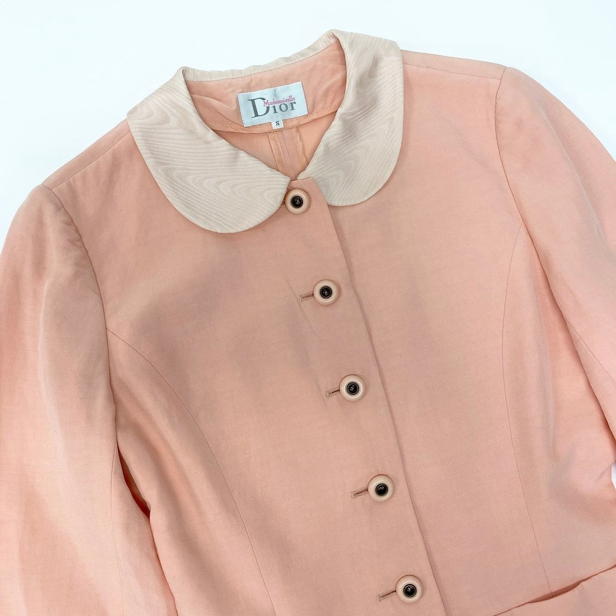 Dior Mademoiselle Skirt Set Jacket Pencil Round Collar Pink S — view 6