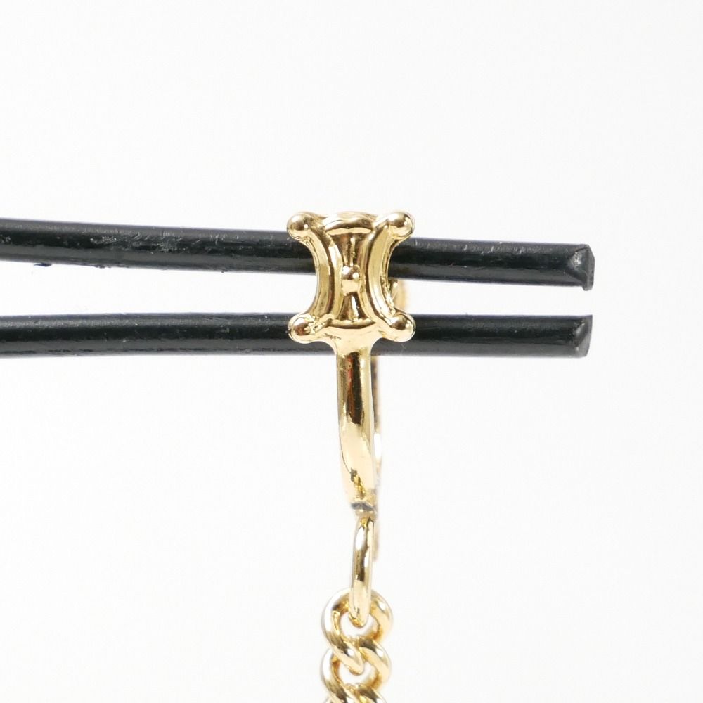 Celine Earrings Triomphe Macadam Heart Charm Rhinestone — view 5