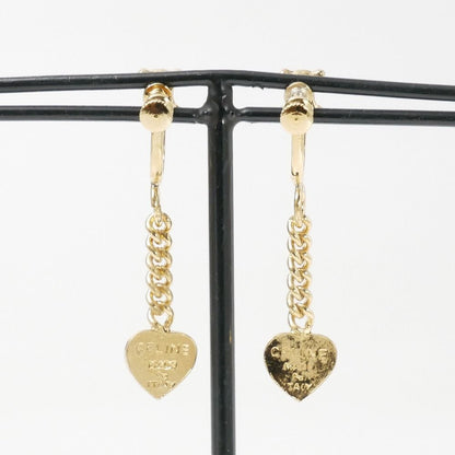 Celine Earrings Triomphe Macadam Heart Charm Rhinestone — view 2