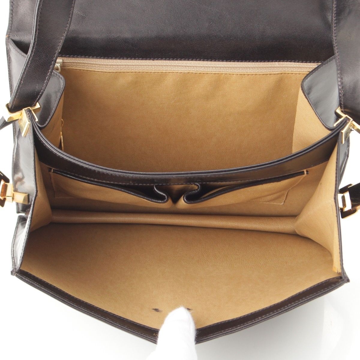 Celine Leather Carriage Shoulder Bag Black — view 6