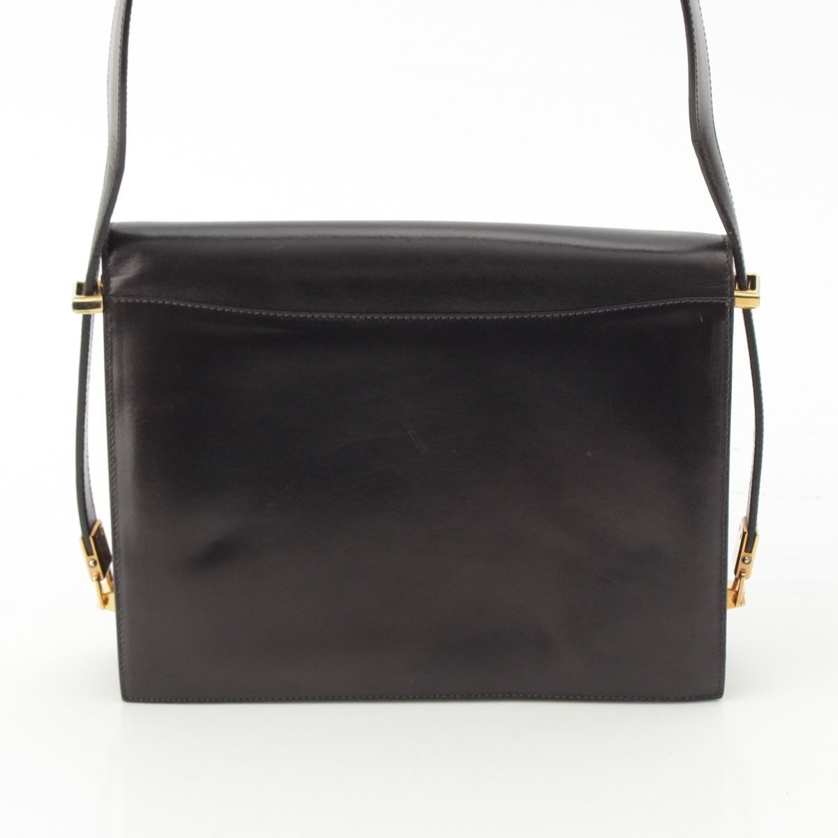 Celine Leather Carriage Shoulder Bag Black — view 4