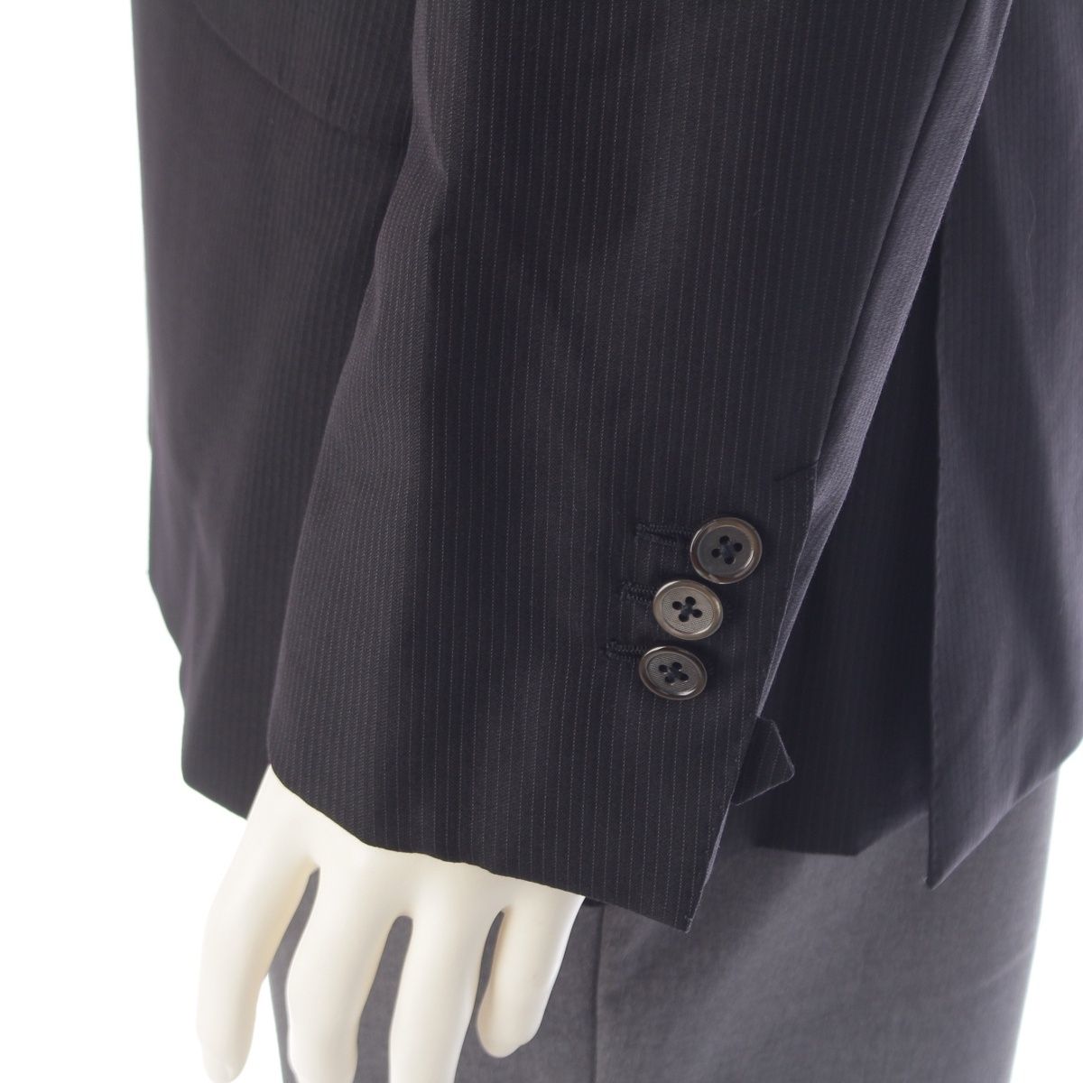 Saint Laurent Rive Gauche Tom Ford Era Wool Double Breasted Wide Lapel Stripe — view 7