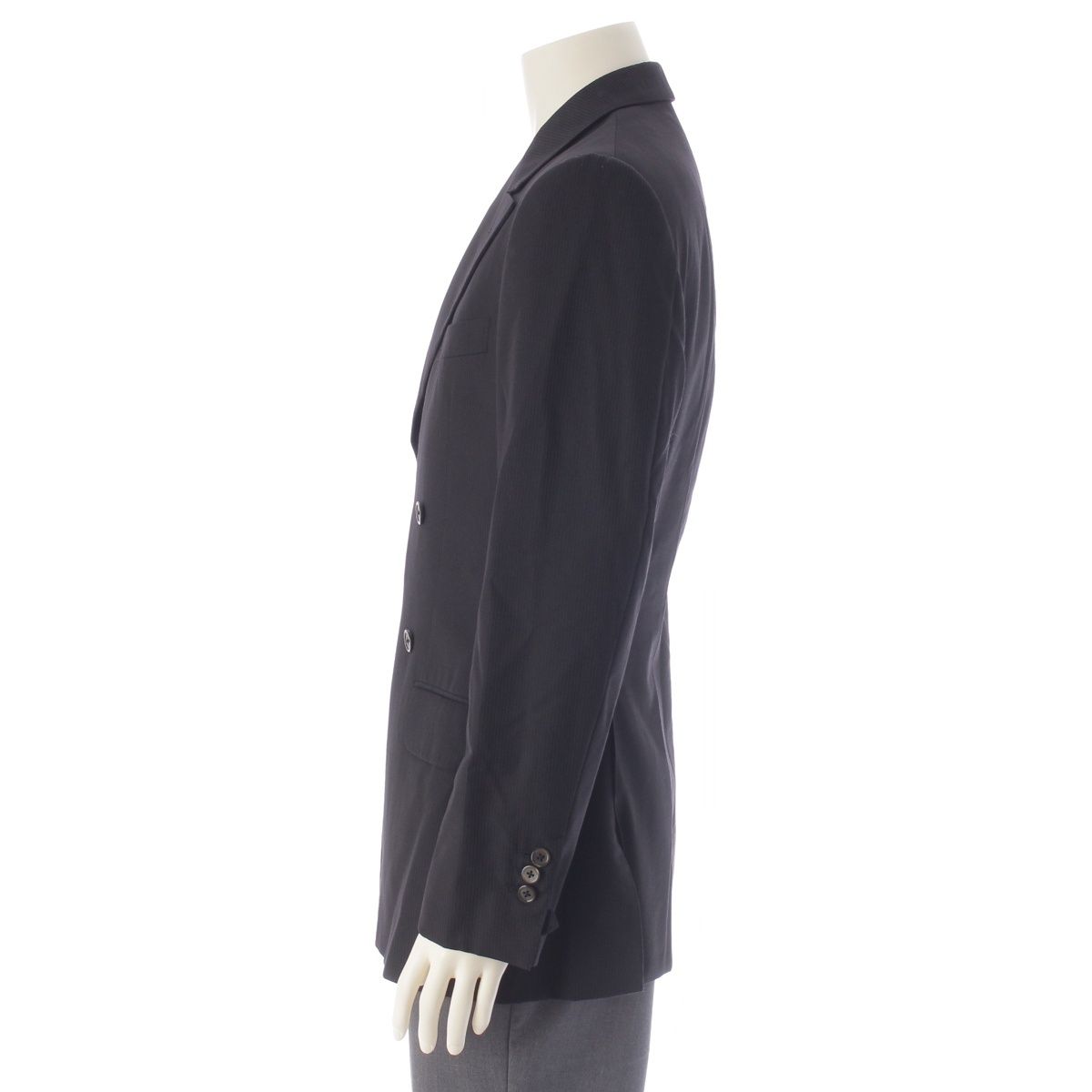 Saint Laurent Rive Gauche Tom Ford Era Wool Double Breasted Wide Lapel Stripe — view 3