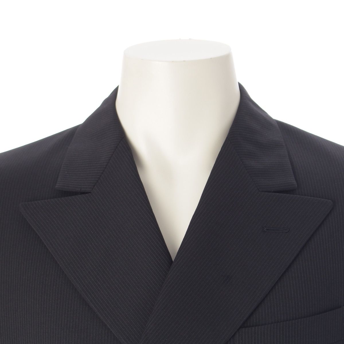 Saint Laurent Rive Gauche Tom Ford Era Wool Double Breasted Wide Lapel Stripe — view 5