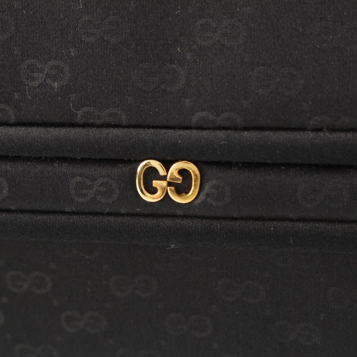 Gucci Satin Leather Vintage GG Clutch Hand Pouch Black — view 5