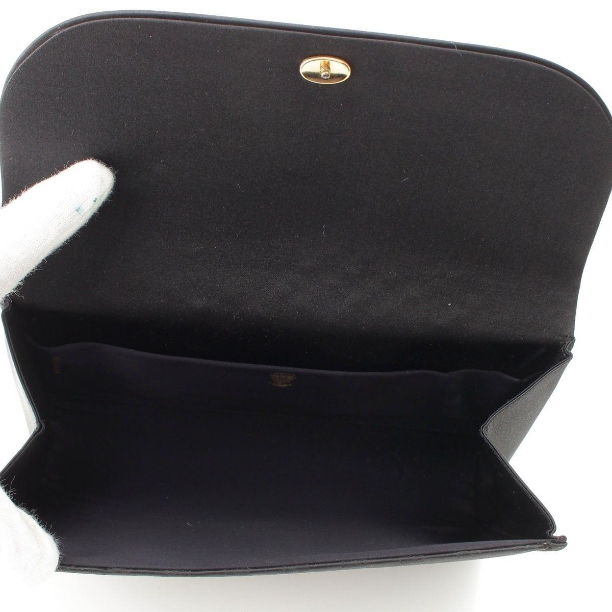 Gucci Satin Leather Vintage GG Clutch Hand Pouch Black — view 6