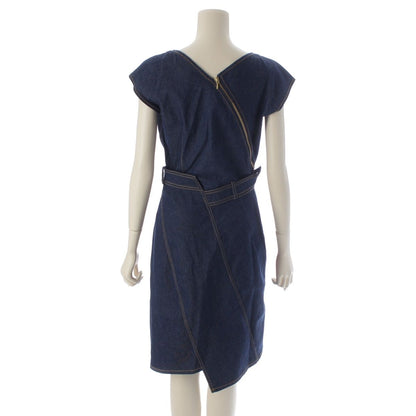 Dior Galliano Era Denim Stitch Dress Short Sleeve Indigo 40 — view 4