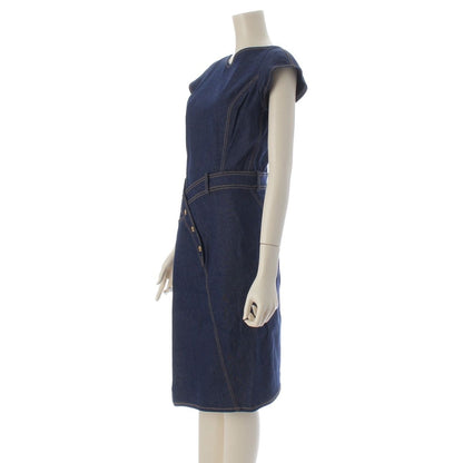 Dior Galliano Era Denim Stitch Dress Short Sleeve Indigo 40 — view 2