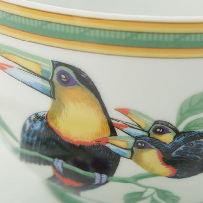 Hermes Toucans Morning Cup & Saucer Set Tableware White Green Gold — view 5