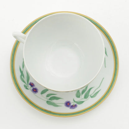 Hermes Toucans Morning Cup & Saucer Set Tableware White Green Gold — view 3